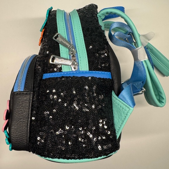 Loungefly Disney Parks Stitch Backpack - Black Sequin and Blue NWT - Picture 5 of 6